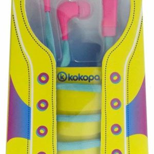 Kokopa HF-SHOE-BLUPNK Stereo Music Earbuds - Retail Packaging - Blue and Pink