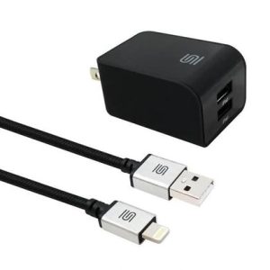 4.8 Amp Dual Port USB Wall Charger & Apple MFI Certified Lightning Cables