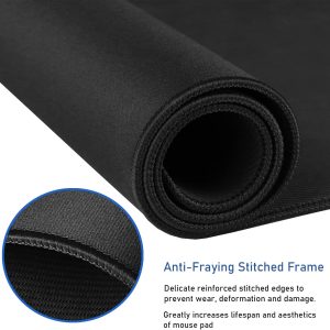 Large Extended Gaming Mouse Pad with Stitched Edges, (31.5X15.7In) Durable Non-Slip Natural Rubber Base, Waterproof Computer Keyboard Pad Mat for Esports Pros/Gamer/Desktop/Office/Home-Black
