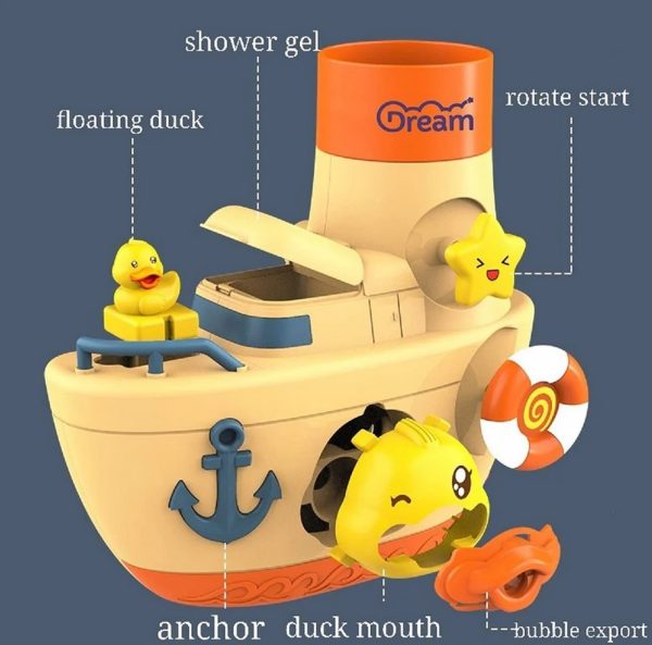 Baby Bath Toys for Toddlers Girls Boys, Koala Baby Bath Shower Head Bathtub Toy for Kids Infant Water Bathroom for Boys Girls… (Bubble Boat Baby)