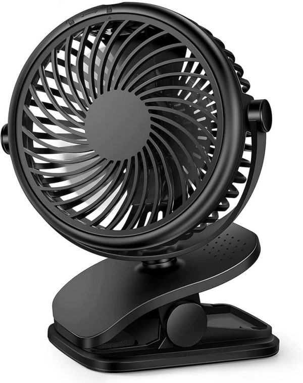 Stroller Fan Clip On Fan, USB Desk Fan, 4 Inch Table Fan,Cooling Fan with 3 Speed, 360° Rotate Desktop Fan, Strong Wind Portable Fan for Home Office Treadmill Baby Stroller
