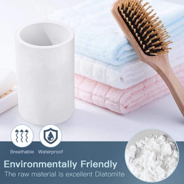 Toothbrush Holders Cup, ULG Organic Natural Materials Diatomite Tooth Brush Holder, Fast Drying Material, Electric Tooth Brush Cup Holder & Organizer, Tooth Brush Organizer Cup for Bathroom