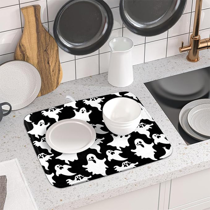 Spooky-Ghost-Bat-Dish-Drying-Mat-–-16x18-Halloween-Kitchen-Counter-Pad - Image 6