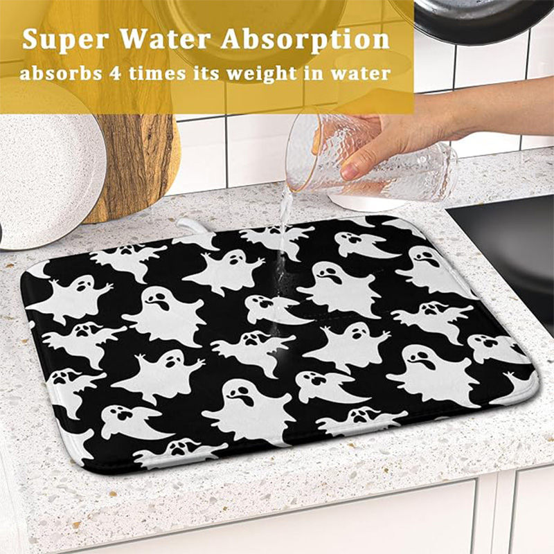 Spooky-Ghost-Bat-Dish-Drying-Mat-–-16x18-Halloween-Kitchen-Counter-Pad - Image 7